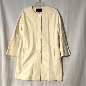 La Fayette 148 White Leather Coat